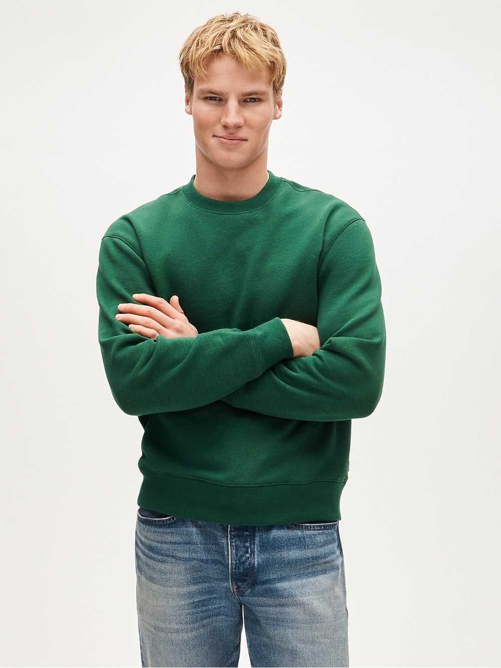 NWOT J Crew '83 Fleece Crewneck Sweatshirt in Serene Spruce sz M